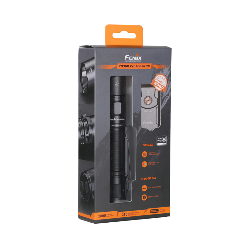 Комплект Фенер Fenix PD36R Pro 2800 lm + E03R V2.0 500 lm