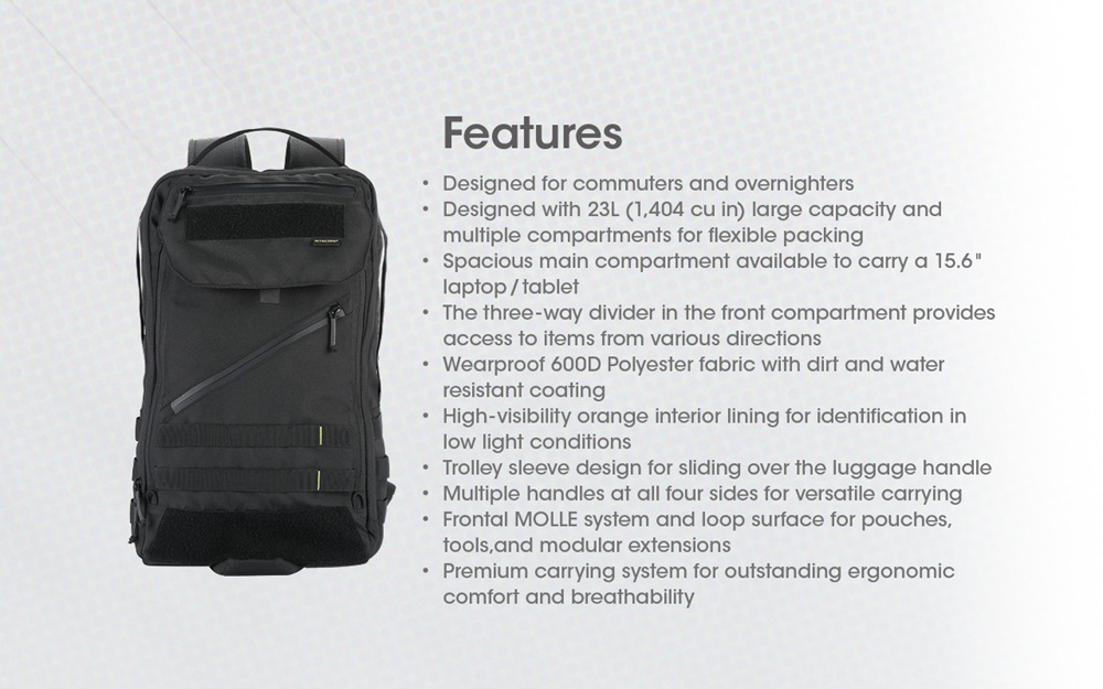 Градска раница Nitecore BP23 21