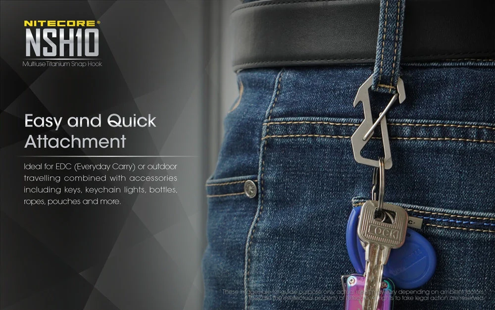 Карабинер Nitecore NSH10 Titanium Multi-Tool Snap Hook 5