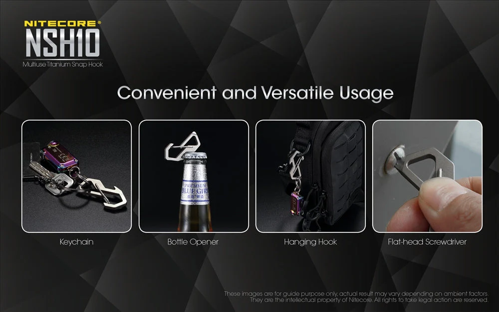 Карабинер Nitecore NSH10 Titanium Multi-Tool Snap Hook 6