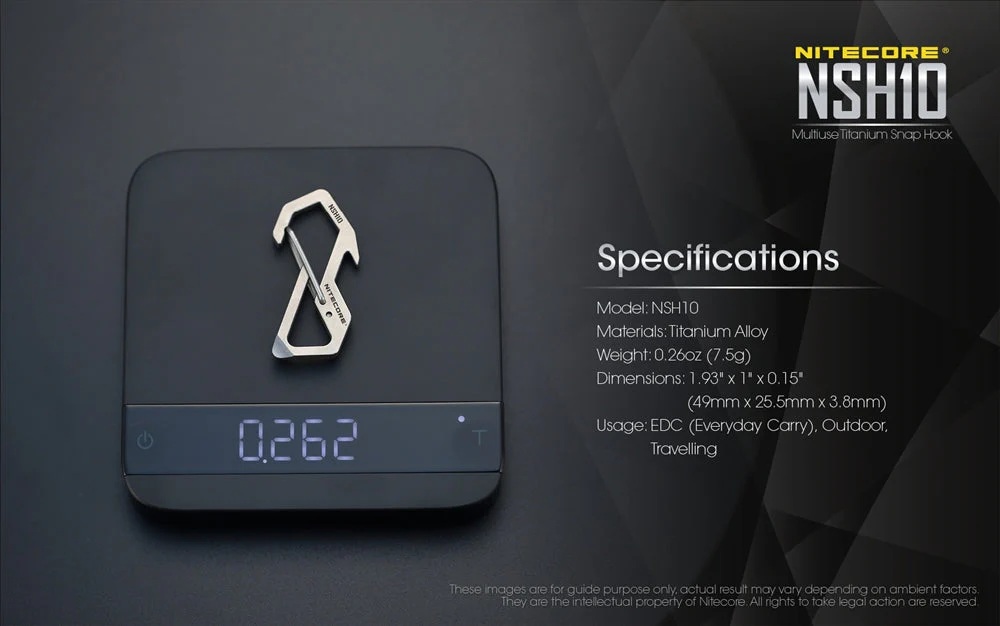 Карабинер Nitecore NSH10 Titanium Multi-Tool Snap Hook 8