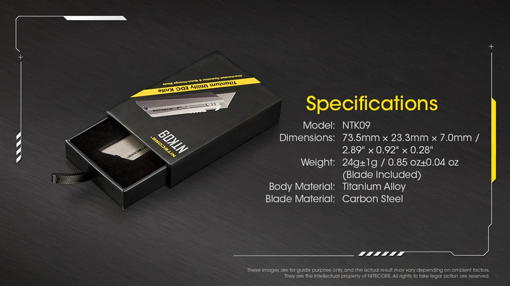 Макетно ножче Nitecore NTK09 Titanium Utility EDC 8