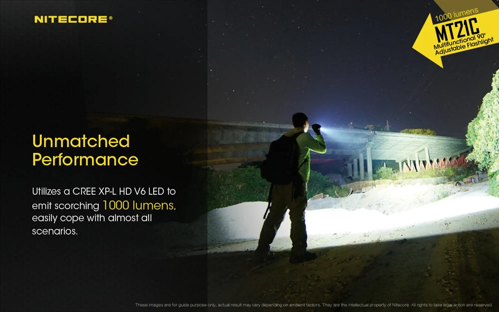 Многофункционален LED фенер Nitecore MT21C с регулируем ъгъл на 90° 12
