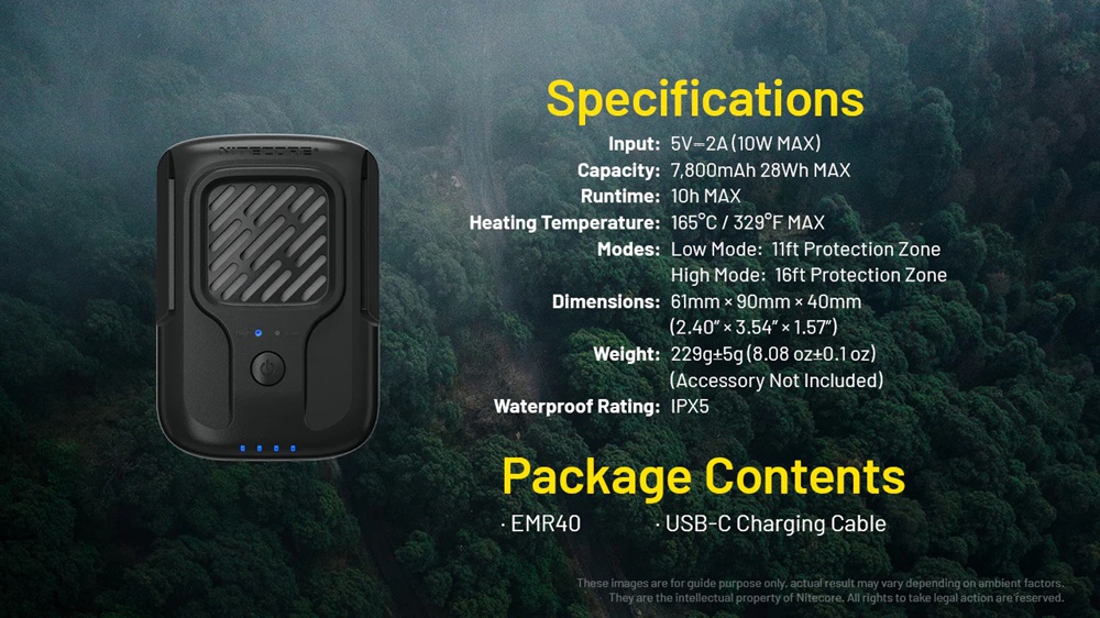 Преносимо устройство против комари Nitecore EMR40 8