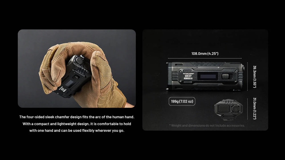 Тактически LED фенер Nitecore EDC37 18