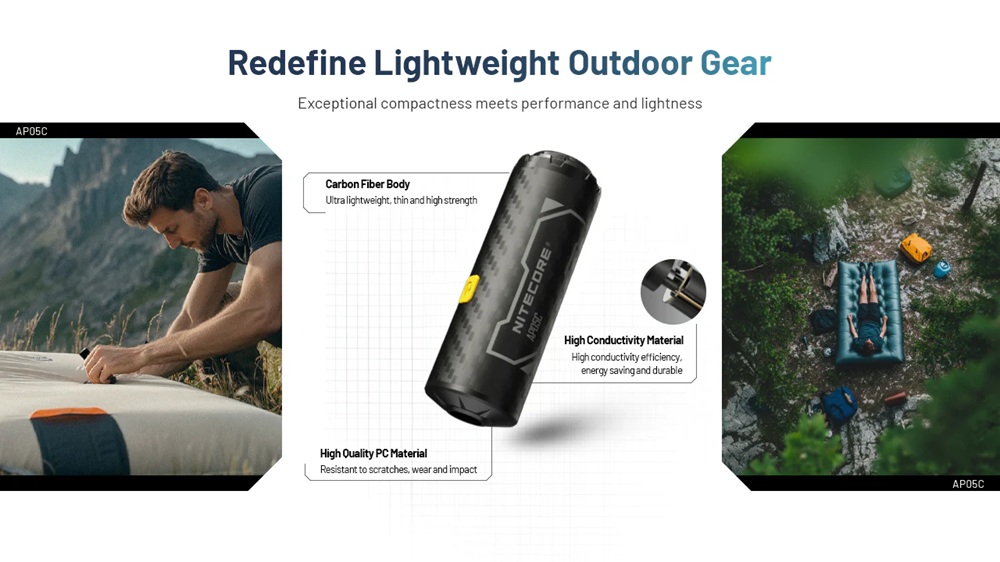 Туристическа помпа Nitecore AP05C + батерия NL169R 19