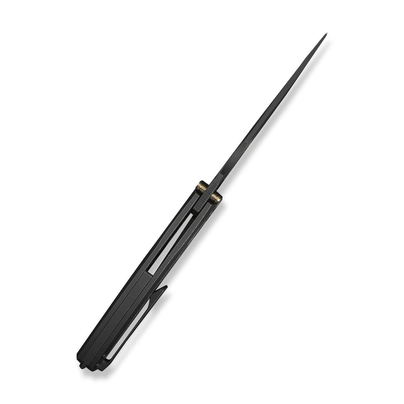 WEKNIFE Quinseris Black Titanium Handle With Copper Foil Carbon Fiber Inlay 3
