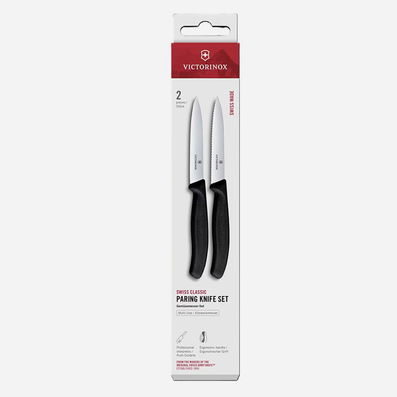 Комплект два ножа за плодове и зеленчуци Victorinox Swiss Classic, 10 см, черни Stainless Steel PР