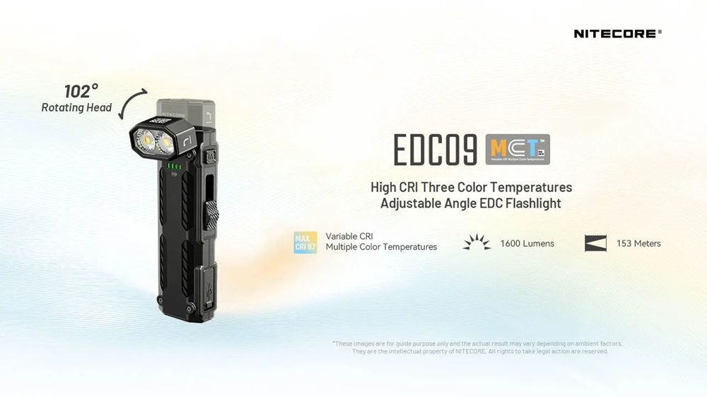 Nitecore EDC09 с въртяща глава 15