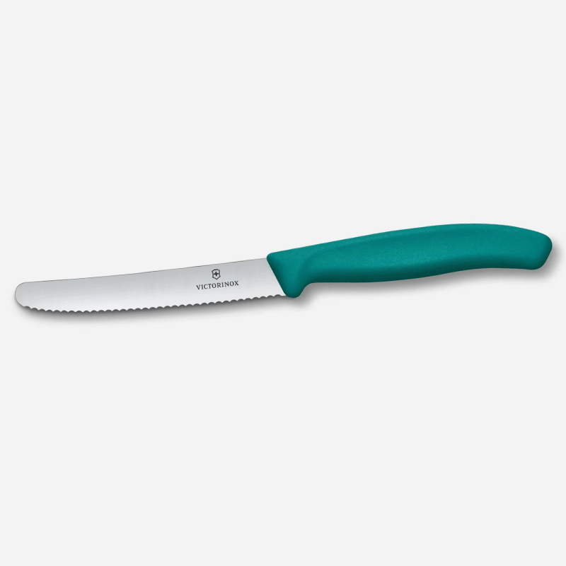 Нож за домати Swiss Classic 11см, назъбено острие, зелен Stainless Steel PР