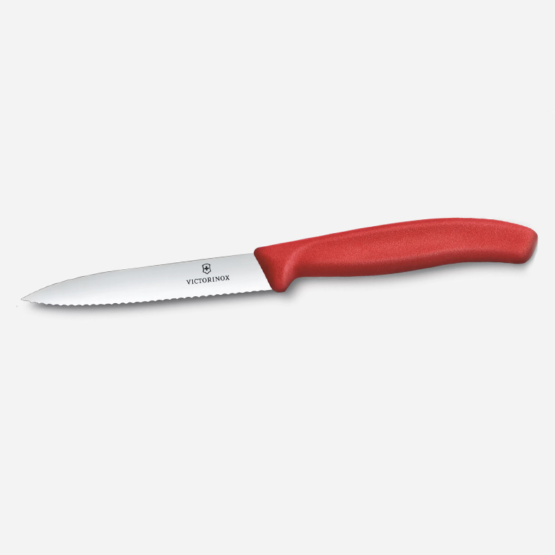 Нож за плодове Swiss Classic 10см, назъбено острие, червен Stainless Steel PР