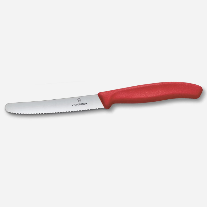Нож за домати Swiss Classic 11см, назъбено острие, червен Stainless Steel PР