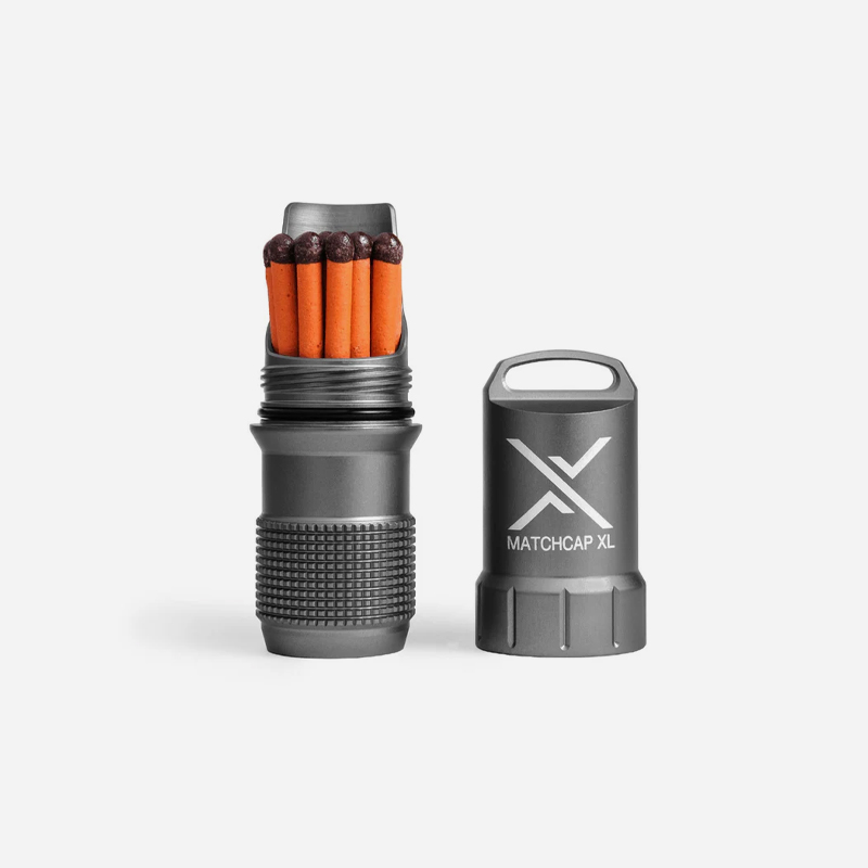 Водоустойчив контейнер за кибрит Exotac MatchCap XL Gunmetal