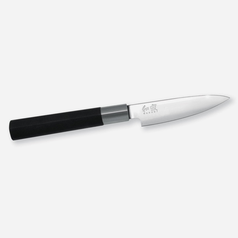 Кухненски нож за белене и почистване Wasabi Black KAI 6710P 6A/1K6 стомана Черен полипропилен с бамбукова пудра