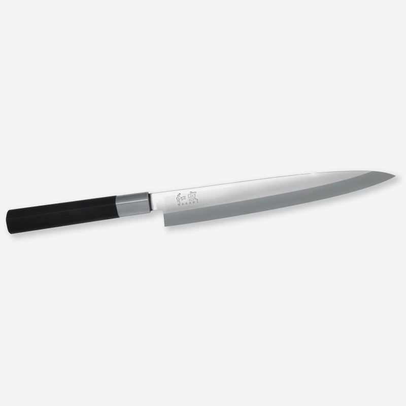 Кухненски нож за суши и сашими Yanagiba Wasabi Black KAI 6721Y 6A/1K6 стомана Черен полипропилен с бамбукова пудра