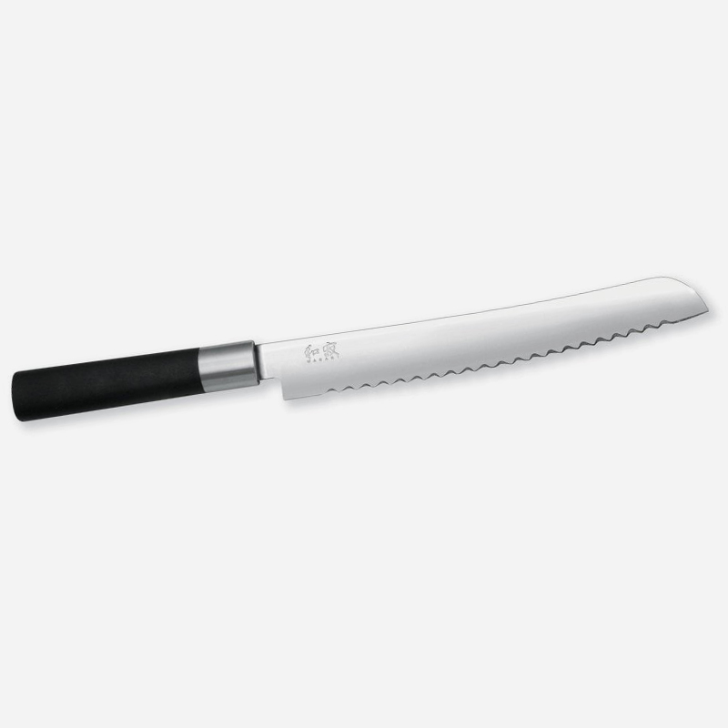 Кухненски нож за хляб Wasabi Black KAI 6723B 6A/1K6 стомана Черен полипропилен с бамбукова пудра