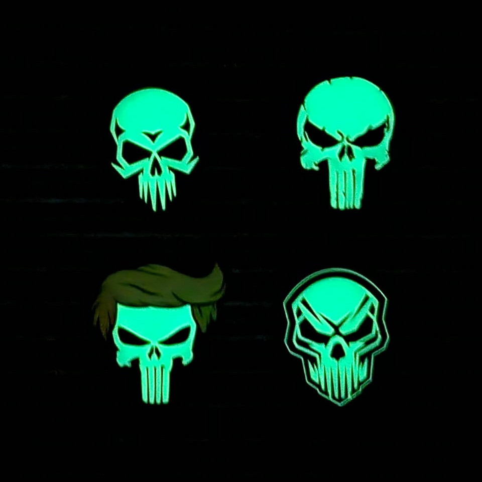 Пач 101 INC Patch 3D PVC Punish skull glow in the dark