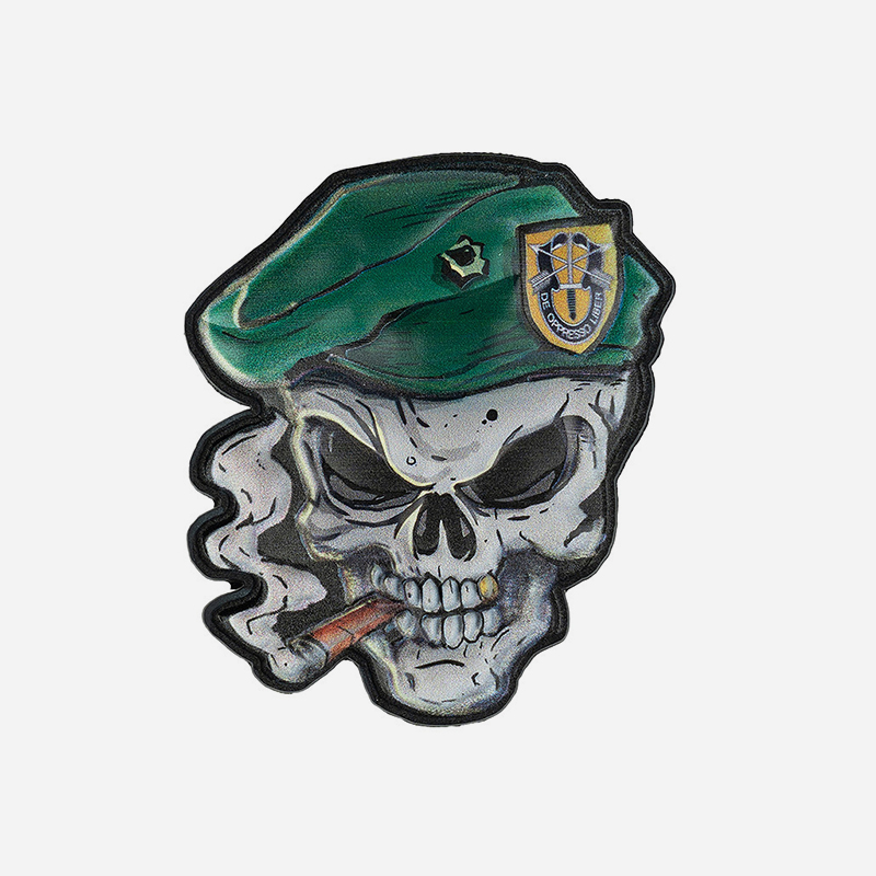 Пач 101 INC Patch 3D UV Skull green beret