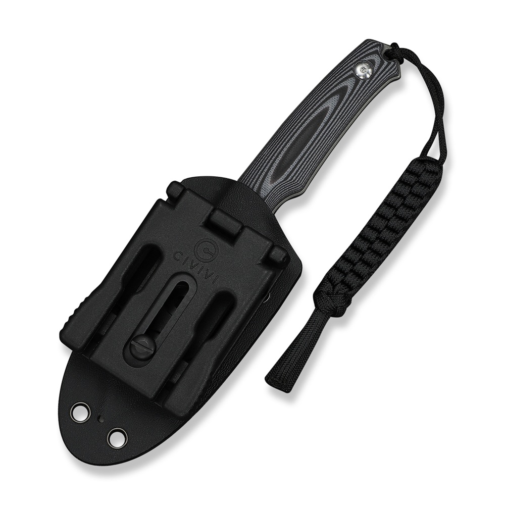 CIVIVI Altus Fixed Blade Gray and Black Layered G10 2
