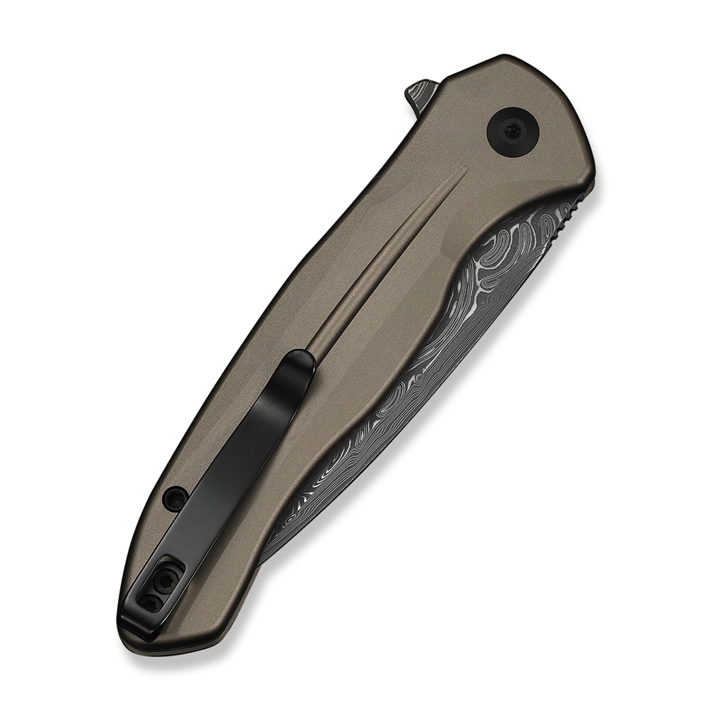 Джобен нож CIVIVI Button Lock Kitefin Brownish Gray Aluminum Damascus 5