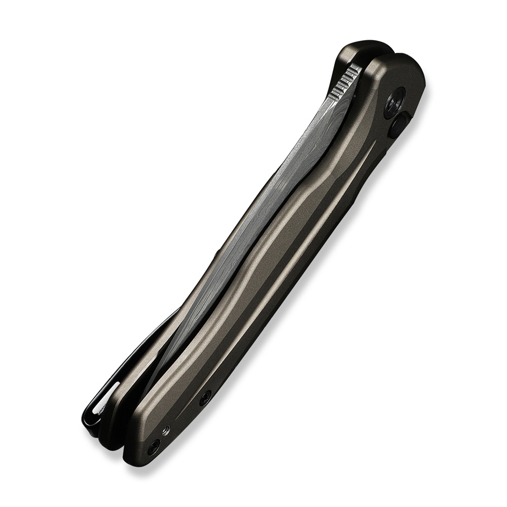 Джобен нож CIVIVI Button Lock Kitefin Brownish Gray Aluminum Damascus 6