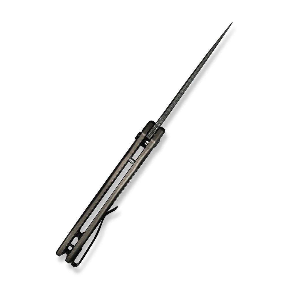Джобен нож CIVIVI Button Lock Kitefin Brownish Gray Aluminum Damascus 7