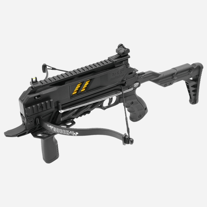 Многозаряден Арбалет Man Kung MK-TCS3G Sobek recurve pistol crossbow 80 lbs 185 fps 7 стрели Черен