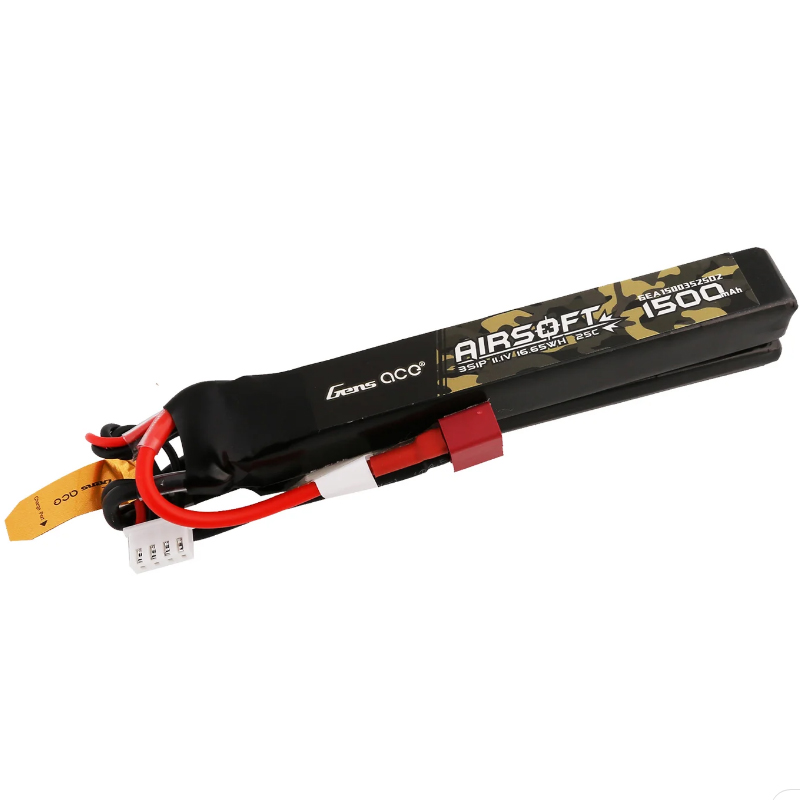 Gens Ace 25C 1500mAh 3S1P 11.1V Nunchuck 2X Airsoft Gun LiPo Battery with T Plug » Arms-Bg Оръжеен Магазин