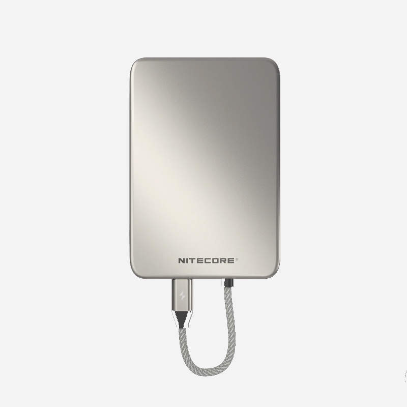 Nitecore POCKET 5 5000mAh Magnetic Power Bank with Built-In Cable grey