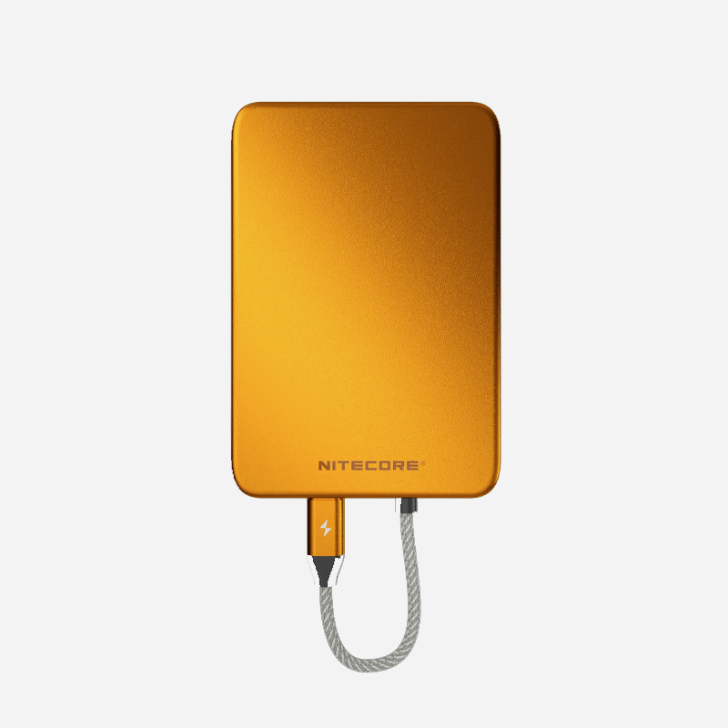 Nitecore POCKET 5 5000mAh Magnetic Power Bank with Built-In Cable orange