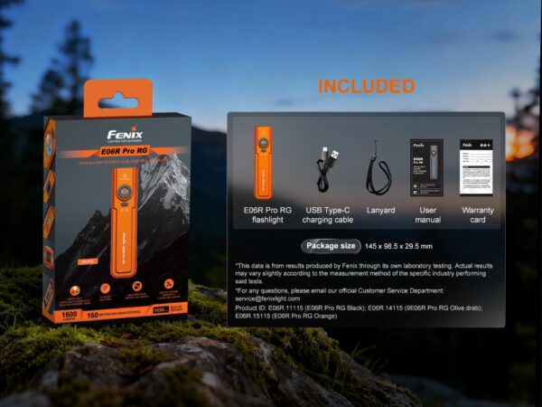 Fenix E06R Pro RG LED Rechargeable Torch, 3200 lumens, orange » Arms-Bg Оръжеен Магазин