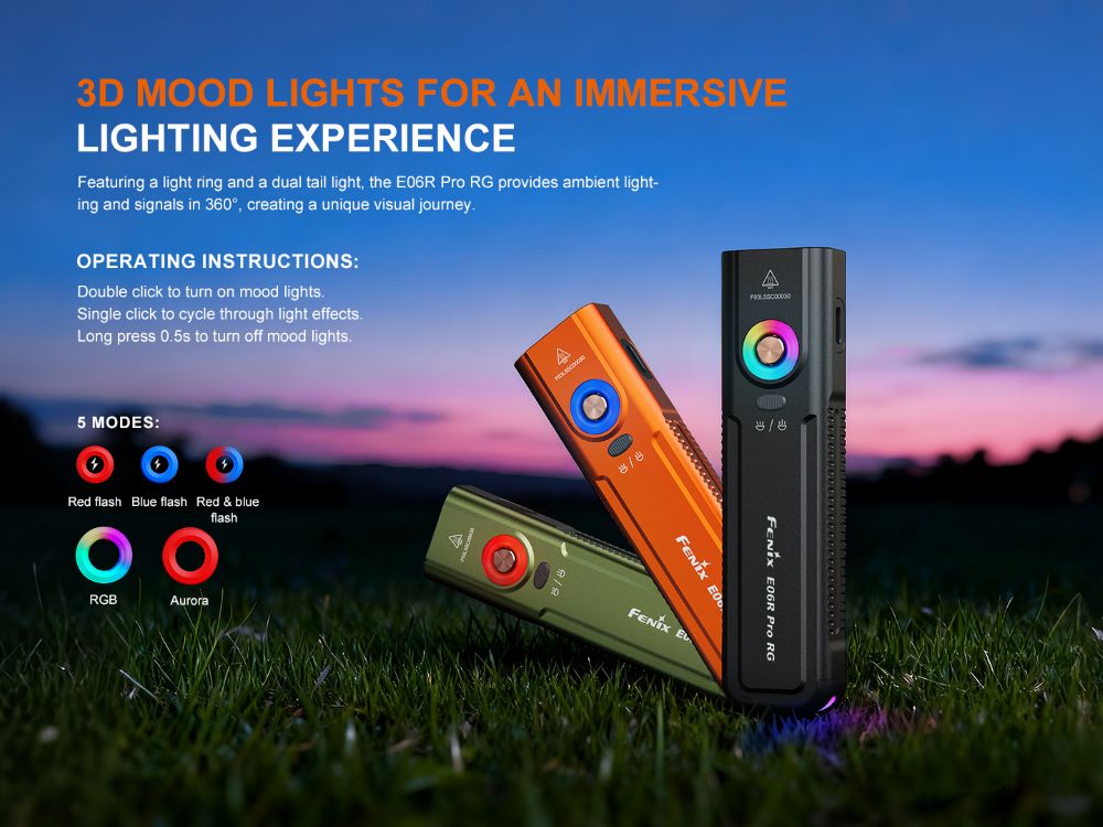 Фенер Fenix E06R Pro RG LED – оранжев 26