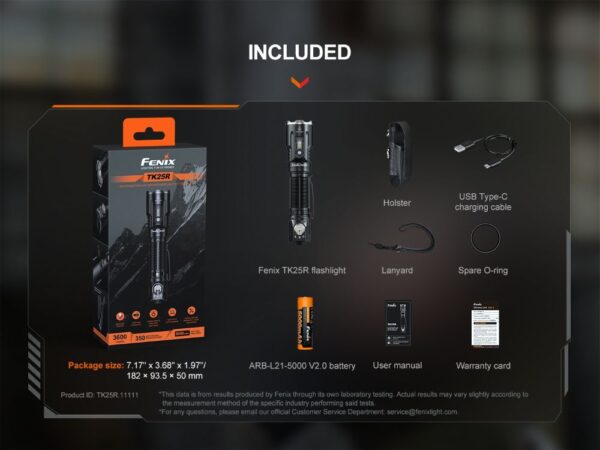 Заряден фенер Fenix TK25R LED с мулти LED система, UV и червена светлина 3600 Лумена » Arms-Bg Оръжеен Магазин