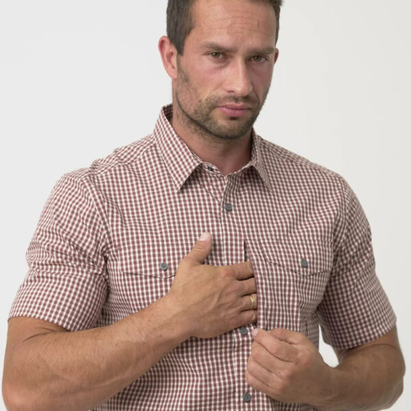 Риза с къс ръкав Helikon-tex Concealed Carry Short Sleeve Shirt Rustic Cloth Plaid » Arms-Bg Оръжеен Магазин