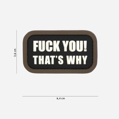 Пач 3D PVC Fuck you that’s why black #11145