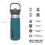 Термо бутилка с вградена сламка Stanley IceFlow™  Flip Straw Water Bottle 0.65L / 22OZ Lagoon