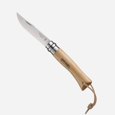 Нож Opinel No 7 неръждаема стомана с кожена връзка