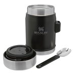 Термос за храна Stanley Classic Legendary Food Jar 0.4L / 14 OZ Matte Black Pebble with spork