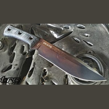 Нож TRC Knives Apocalypse-L, Elmax,Apocalyptic finish, Black Canvas Micarta